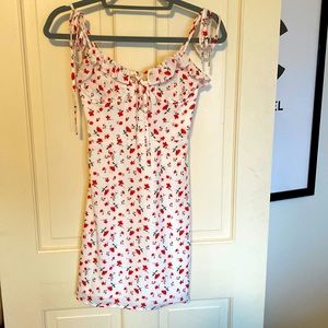 Princess Polly, size 0, spaghetti strap dress, red floral print